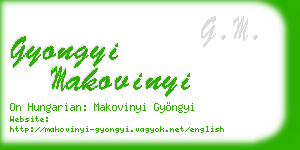 gyongyi makovinyi business card
