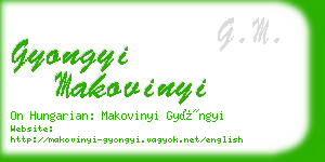 gyongyi makovinyi business card